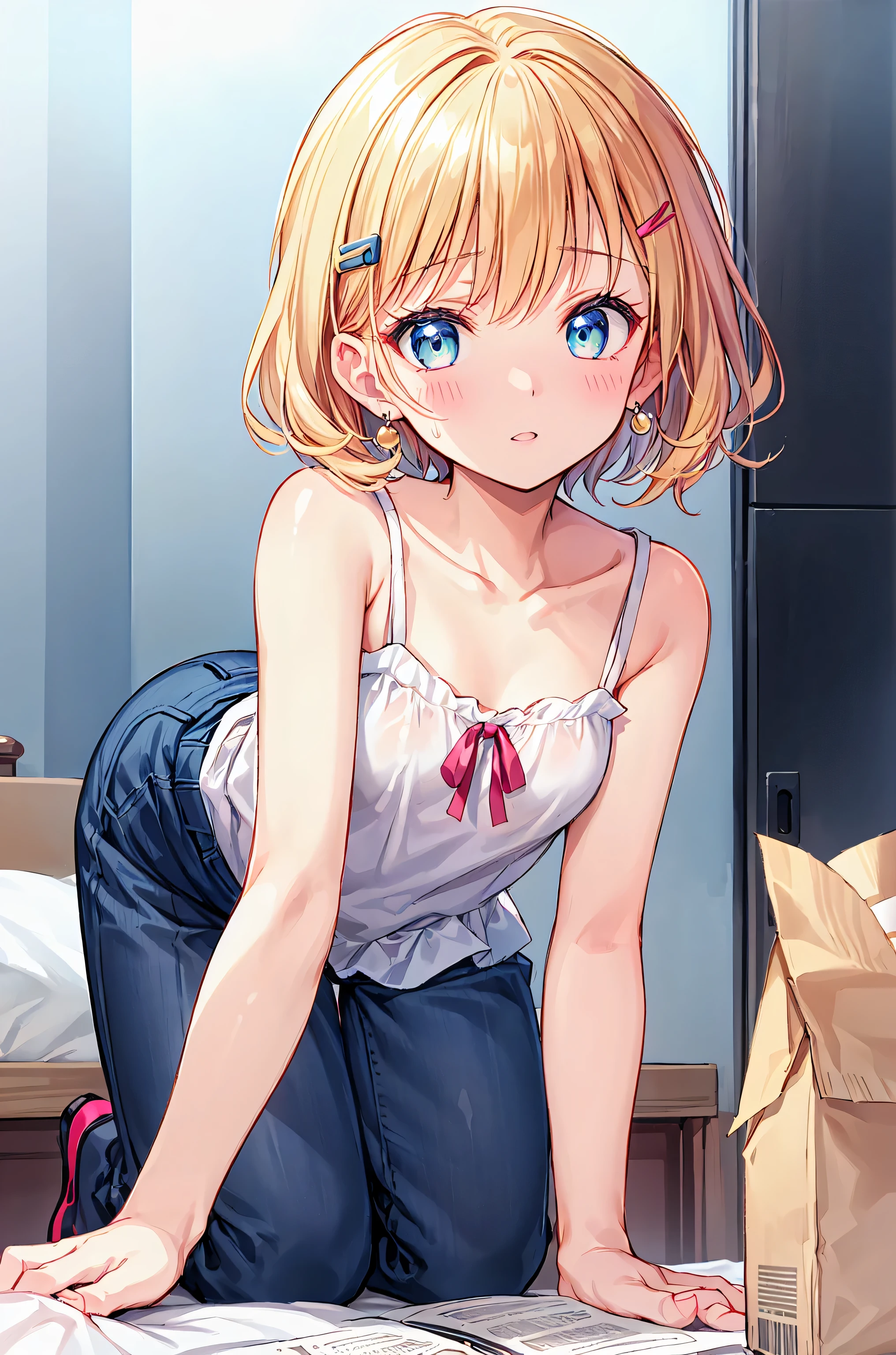 (masterpiece, best quality), 1girl, Platinum Bubble Ponytail with Elastic Bands, small breasts,  <lora:ishikei2_100e:0.8>