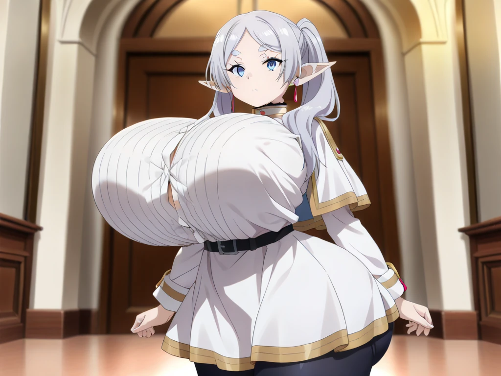 1girl,solo,elf,white hair,grey hair,earrings,pointy ears,long hair,ponytail,green eyes,twintails,parted bangs,thick eyebrows,,, holy magicalgirl, open mouth fang, holy haura, halo, smile, joyfull, paladin, sword holding, full body , boots, standing,cute,breast, curvy, female,fantasy goddess,there is a cartoon picture of a woman with a very large breast, glowing angelic being, glowing holy aura, inspired by Luma Rouge, the non-binary deity of spring, ethereal rainbow nimbus, the butterfly goddess of fire, inspired by Mariel, glowing aura around her, astral fairy, as the goddess of the sun, “uwu the prismatic person, big breast, happy, beautiful eyes, , full body, walking, long robe, long dress, ,priestess ,holy, smile, god rays, ray tracing, sparkle, cinematic lighting, UHD, retina, masterpiece, ccurate, anatomically correct, textured skin, super detail, high details, high quality, award winning, best quality, highres, 1080P, HD, 4K, thunder aura, light aura,full