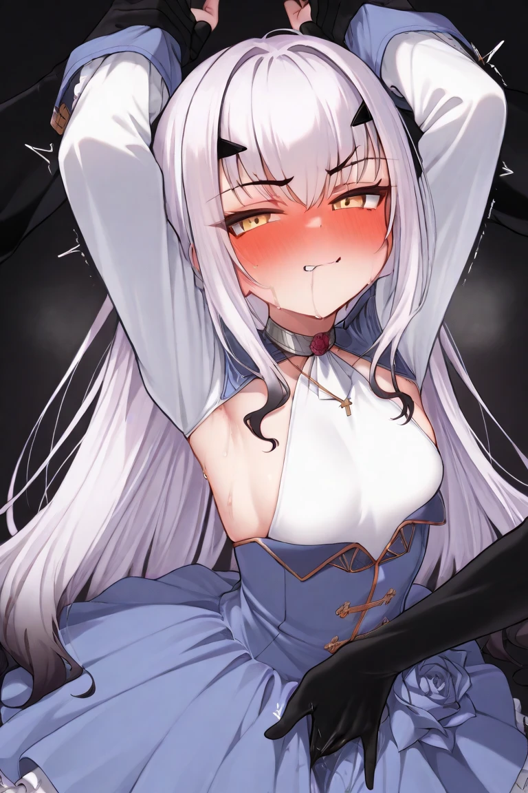 nsfw,anime screencap,official art, {masterpiece}, {hyper extreme detailed}, nsfw, 1girl, solo focus, detailed eye, 1boy, {{fellatio}}, {oral}, deepthroat, irrumatio, {large_penis}, How_w_mouth, saliva, {mouth hold}, ass pov, {{semen}},((huge cock)),vewy penis,((empty eyes)),,Expressionless, huge breasts,,
defCor, black hairband, armored dress, blue cape, puffy sleeves, juliet sleeves, vambraces, black gloves, armored legwear, barefoot