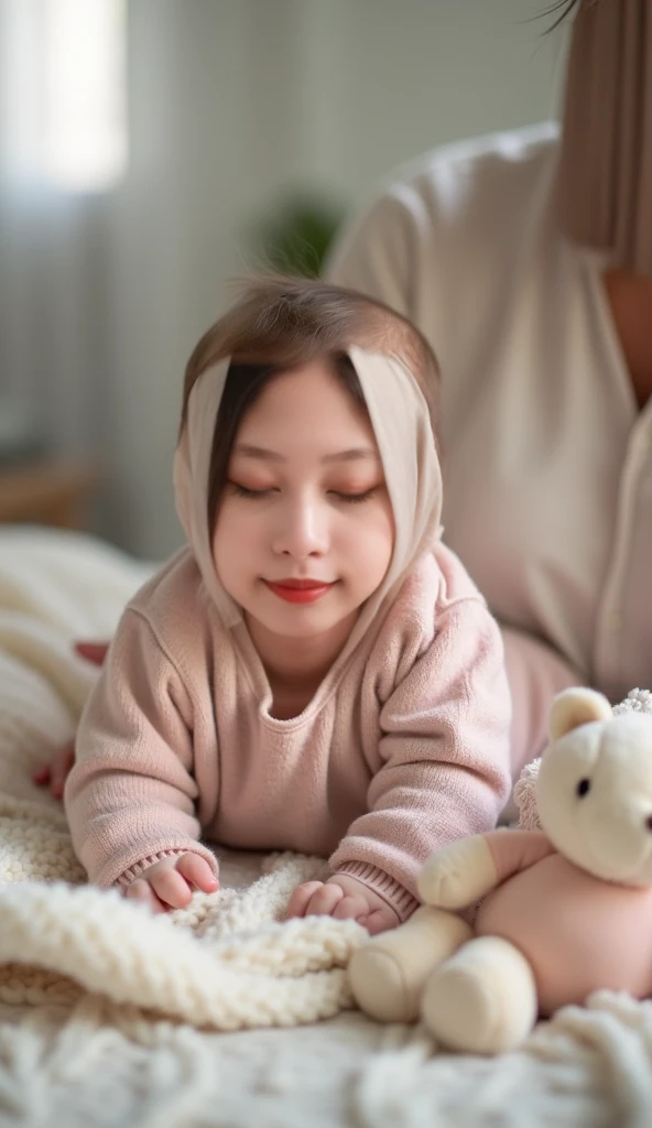 Feeding the baby with a hijab
