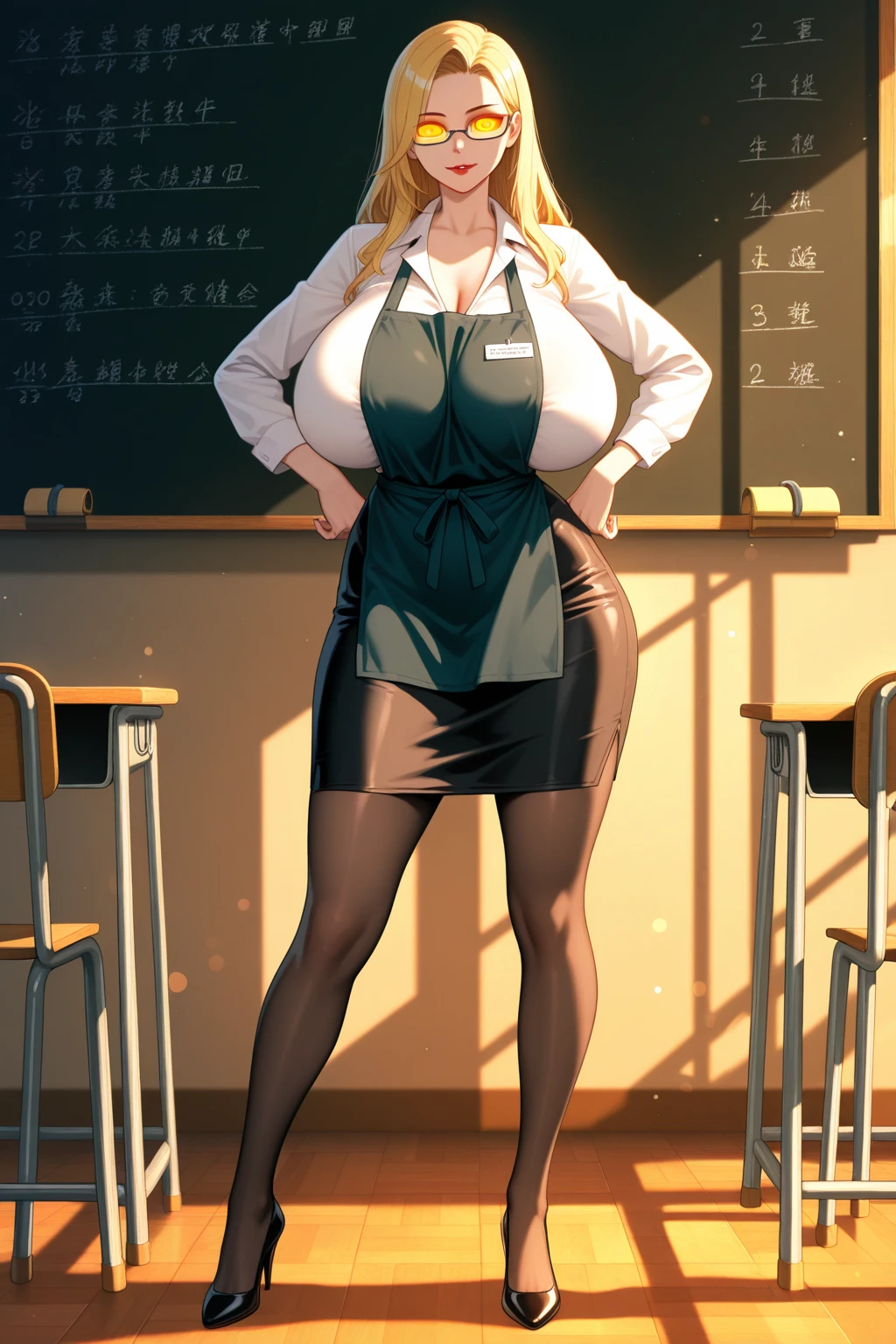 Billie Eilish, masterpiece quality, (masterpiece quality:1.3), high res, realistic, lots of detail, alone, 1girl, (1girl:1.9), solo, in a college classroom, in a classroom, college students in background, chalkboard in background, long hair, platinum hair, (platinum hair:1.5), wearing college uniform, wearing choker collar, wearing black lace bra, wearing red plaid skirt, (miniskirt:1.5), bare legs, (bare legs:1.5), thin body, wide hips, (wide hips:1.5), big breasts, (big breasts:1.5), lots of cleavage, worried, (worried face:1.5),