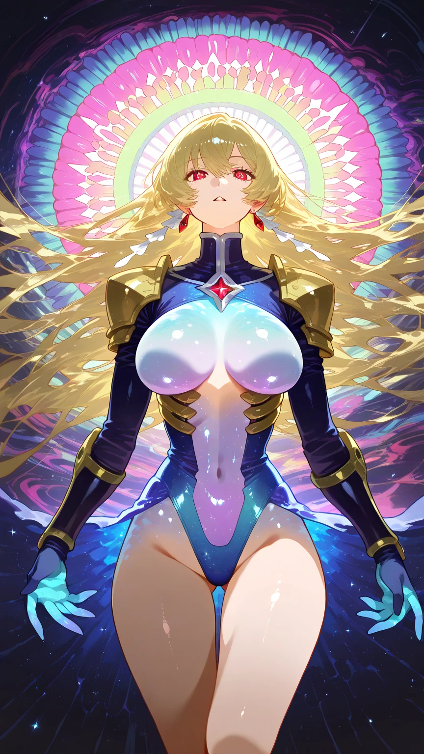 (masterpiece:1.2, Highest quality),(Very detailed),8K,wallpaper,1 female,Mature Woman,4,Sentai heroine colorful, Muscular,((white line on vivid yellow metallic squadron suit)),(((betterhand))),(The background is aurora rainbow),Random hairstyle,Random pose,(((Beautiful female hands,detailed drawing of a hand))),cyber punk,((Beautiful trading cards,gold framed)), ((cameltoe)),