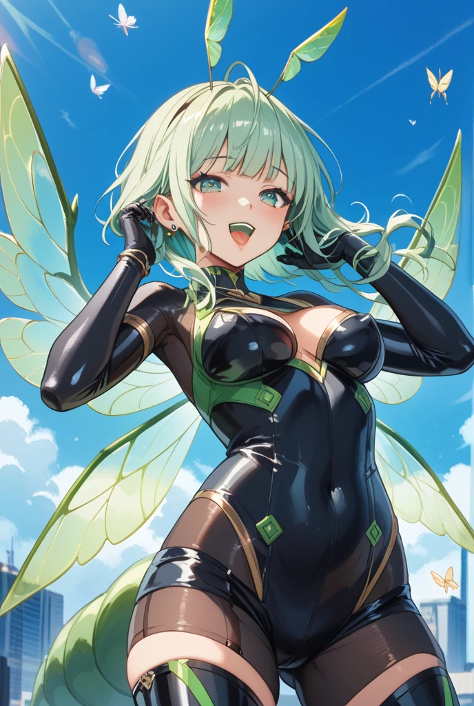 長い髪を持つbeautifulアニメ風のバードレディ,((Rin々Beautiful bird)),(((White and brown hair)))Long one curl hair,(((Highest quality)))Transparent Hair,Evil Face,Eyes full of sadism,(((Yellow-green eyes))),Greedy Beauty,(((A well-defined, glamorous body)))((Huge bust))Tight waist,(((Wearing a body suit)))A radical beauty in a risqué bodysuit,(Shiny bodysuit),Bird wings,Bird&#39;s Tail,((Extreme bodysuit)),((A bodysuit that exposes the chest, navel, and thighs)),((Fair skin)),beautiful,(((Archer readying))),((右手にbowを持ち,左手でArrowを構える姿をしている)),(((detailed)))Full Body Shot,bow,Arrow(((background)))fog,Red Moon,Barren Land。