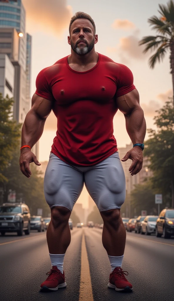 Un homme athlétiques gigantesque plus grand que la lune avec caleçon giga moulants avec des poil sur le torse dans une ville with big dick et on voit les poil pubien et les habitants sont homosexuels et les hommes sont rn caleçon 