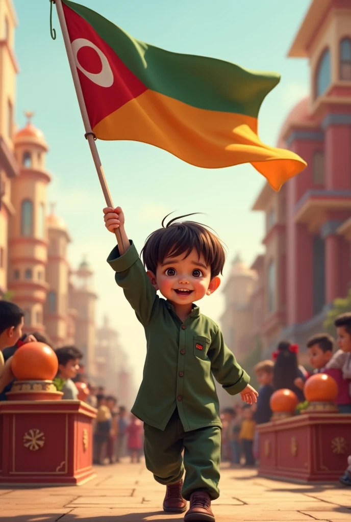 sri lanka flag hand boy