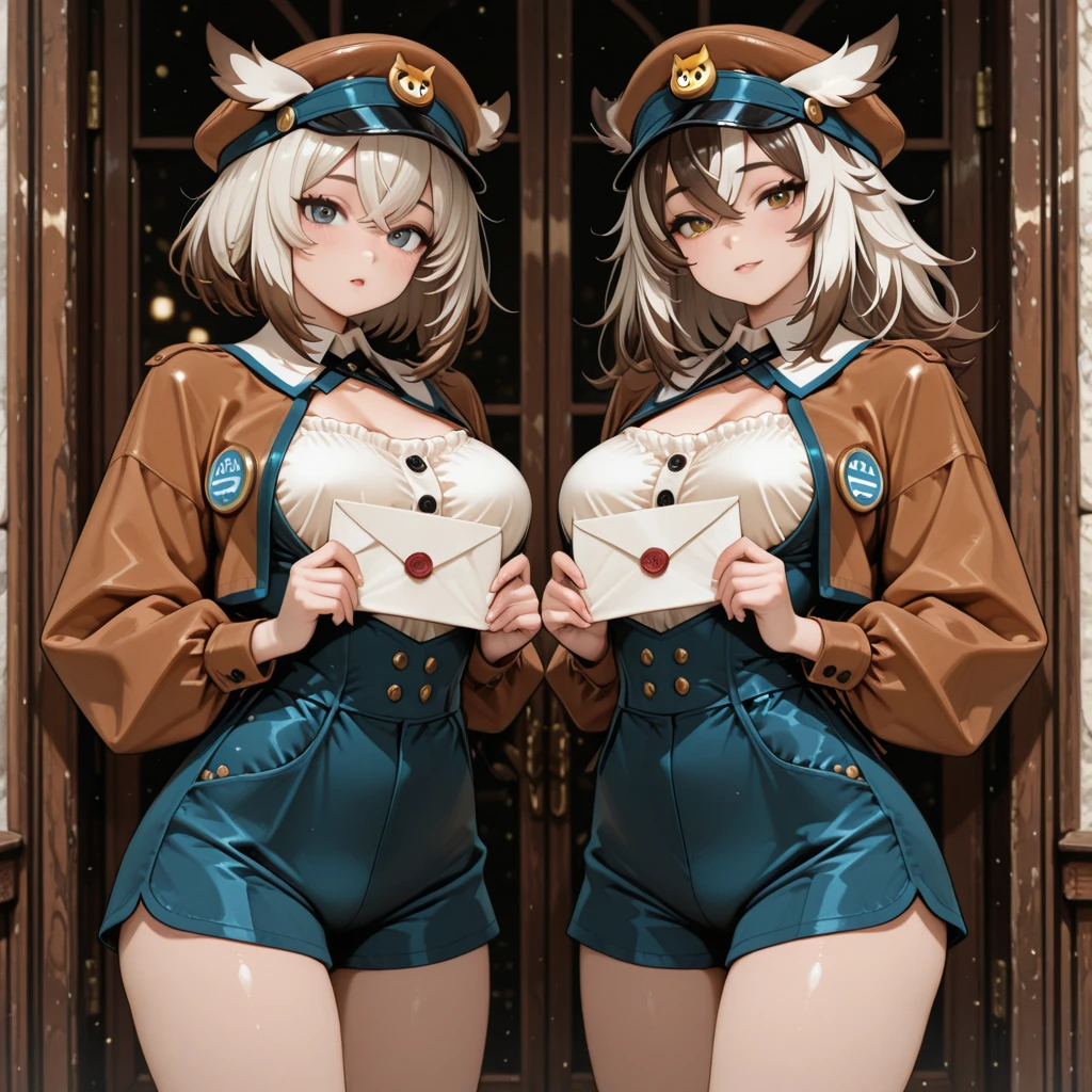 GRANBLUEfantasy,1young_teen_ girl,brown_hair,medium_bob_hair,platina_blond_hair,white_leotard,covered_crotch,thigh-highs,smile,standing,bluesky_landscape_background,slightly_spread_legs,happiness, short_gloves ,solo, navel,relicbuster,short,boots,open_mouth,sitting,knees,blush,shy,piledriver,(crotch:1.3)