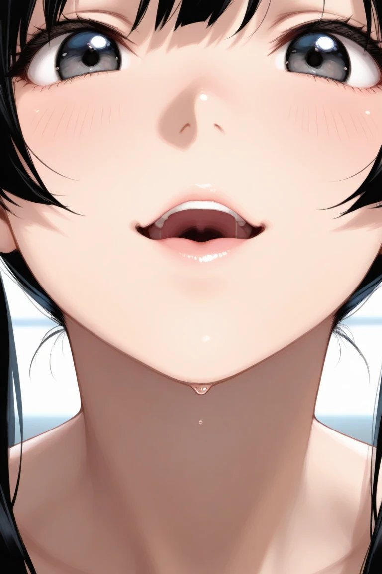 Realistic。masterpiece。Highest品質。library。intense。A high school student with short black hair and great style。climax。 From the penis。Cum in mouth。surprise。Sperm splatters on the face。The whole body is covered in semen。from the front。High resolution,masterpiece,Highest