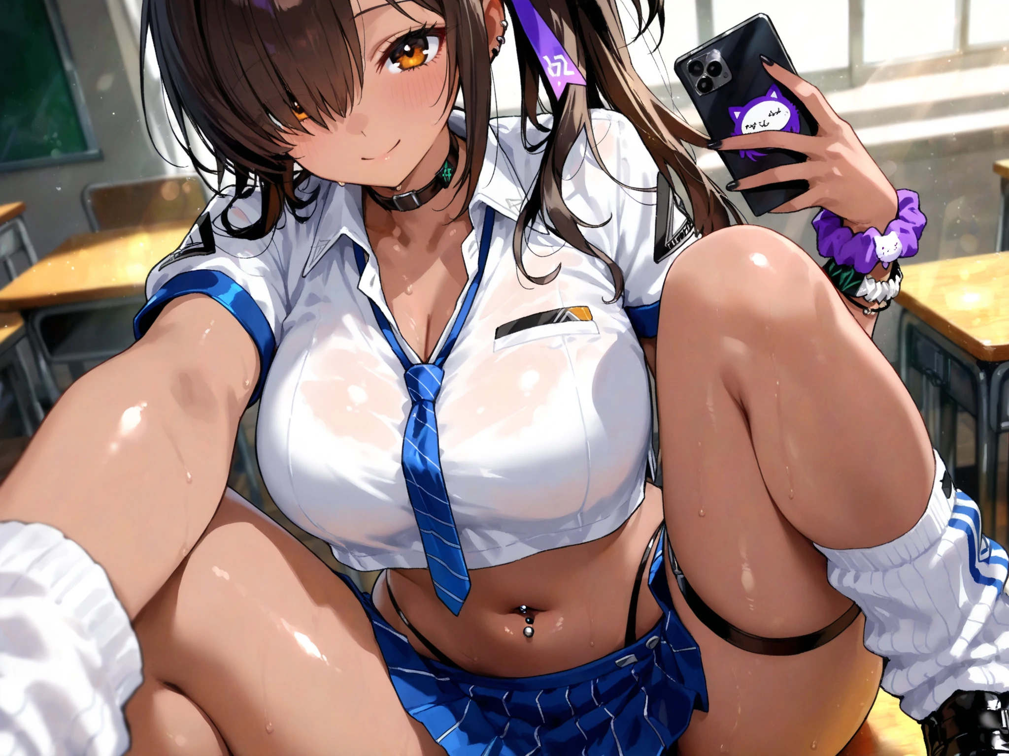 High-definition images, atmospheric perspective, 8K, Super detailed, Accurate, highest quality, anime background, 1 female, Last, (??????? face), big breasts、big breasts、pink nipples、(droopy eyes), (blush), ((sleepy)), ((Finely designed, luxurious and colorful adult shorts, panties High-definition images, Draw pants with super precision)), ((show off panties)), ((she has pubic hair, Pubic hair sticking out of pants), (spread legs, raise your legs) open your mouth, (shirt, (swollen areola)), ((thin thighs, thin legs)), pantyhose, earrings, simple necklace, straddle, masturbation, (strange pose), ((moment of orgasm)), (angle from below), hair up, (straddle to hit panties on a exposed thin pipe for masturbation), factory clerk, uniform jacket, Nameplate, at the factory,