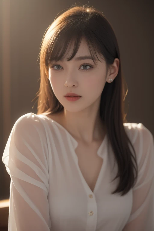 On the table, best quality, shape, Very detailed, Finely, high resolution, 8k wallpaper, 完璧なダイナミックな構shape, Beautiful and delicate eyes, Elegant winter wear,Medium Length Hair,Small chest natural lips, Bold and sexy pose,Smile、20 year old girl、Lovely、Sexy looking at the camera,night,Beautiful and delicate face,Elegant face,Perfect beautiful face,Slim your face and slim down,Open your arms、Background blur