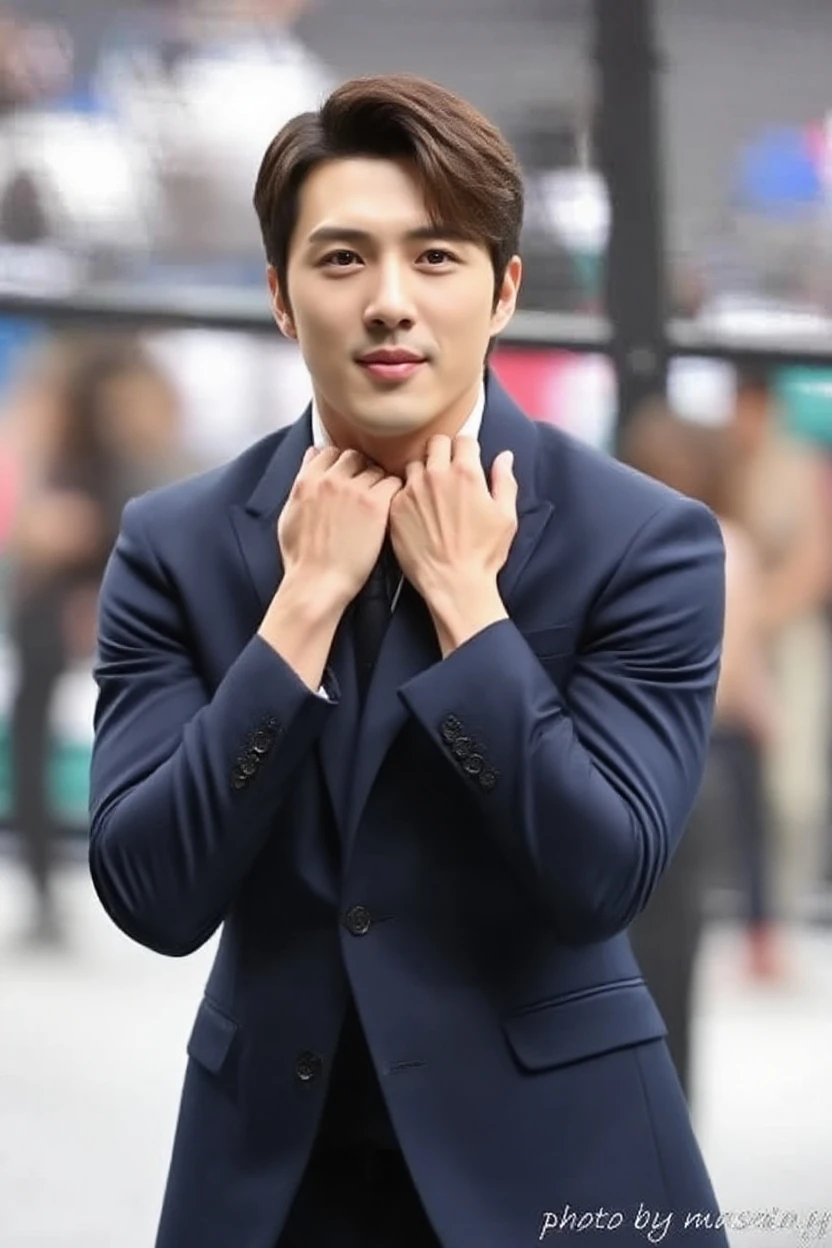young man, 24 years old, Good looking, Looks like a Korean actor, หน้าตาเหมือน K pop idol, ใบหน้าhandsome, white skin, small mouth, Slender face, detailed face, very short hair, well care hair, teeth not shown, handsome, Confident eyes, fit, Broad shoulders, have abdominal muscles, naked, naked, Sitting with legs apart, Open your legs in a V shape., butthole exposed, movie’s festival red carpet area as a background, bright, outdoor, likes to show off his penis, clearly shows the penis, There was one decent sized penis., Don&#39;t feel embarrassed., Was gangbanged for taking pictures, Slut, Shameless, exhibitionist, pose like prostitute, act as shameless nude model, expression of ecstasy/orgasmic, natural light, both eyes are the same, muscular, perfect eyes, nipples showed, penis exposed, Global illumination, tall, full body, tiny waist, soft light, dream light, digital painting, extremely detailed CGI, HD, 8k, 4k background,