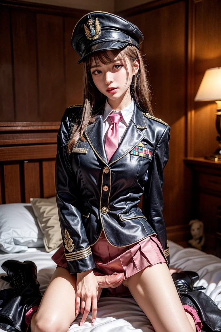 (masterpiece: 1.3), (Maximum resolution: 1.2), (Ultra HD TV: 1.2), Cinematic Light, 8K resolution, Detailed facial features , (Sharp focus: 1.2）,Perfect Style, Beautiful Face, Acura, Anatomically correct, Highly detailed face and skin quality感, Beautiful Eyes,ThroughｋBright Eyes,  Natural Cheeks, Glowing Skin,  (Glossy Lips: 1.4),、 (A shameful expression: 1.2),Highly detailed face and skin quality, Natural Cheeks, , Glossy Lips,Exposed cleavage、（White mucus on chest:1.6）（White mucus on thighs:1.6）、、Humiliating、shame、Please open your knees、dissatisfaction、anger、tears、sorrow、Glaring at the camera、Spread your legs、、Sparkly little earrings and necklace、Disheveled clothes、stockings、Drenched in sweat、stockings 女性,1 person、 first class cabin、On the bed(On my back, Lying down in bed, Lying down in bedいる, Lying down, )、blonde、Blonde、Blue-gray eyes、Green-gray eyes,(Miniskirt military summer uniform:1.4)、scarf、dissatisfaction、Masturbate、Beautiful nipples exposed、Soft Breasts、Healthy legs、Bare thighs、lean on the sofa with your knees raised、Holding a pen、（Put a pen in your vagina:1.4）、Exposed female genitalia、Bare crotch、nude crotch,nude hip,nude legs、Folded female genitalia、 flowing from female genitals、Small eyes