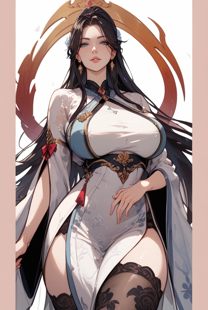 (8k, Highest quality, masterpiece:1.2),\(Eye details\),\(Facial Features\),(\(Clothing Details\)\),(hugeなおっぱい),Full Body Lesbian,(Face focus) ,Highly detailed CG Unity 8k wallpaper,hugeなファイルサイズ,Super detailed,High resolution,Absurd,Beautiful Eyes,Ray Tracing,Dramatic Shadows,Finely delineated,Dramatic angle,Hyper Detail,(1 girl:1.3),(alone),((Reddish hair,Waist-length hair,Hair Highlighting,Gold bangs highlights,The air meets the sea,Messy Hair:1.3)),((Danfeng Eyes,Golden Eyes,Thin eyebrows,fine eyelashes:1.3)),((Still an attractive beauty,Mature Woman,Dear. Gao Chen,Plump body:1.4)),((Ample breasts,huge ,hugeなおっぱい,hugeな胸:1.2))+((Thigh fat,Plump butt,Long legs:1.2))+((Narrow waist,slightly chubby belly,)),((Sexy Chinese Dress,The cheongsam is embroidered with a golden phoenix mural,White Chinese Dress:1.3))