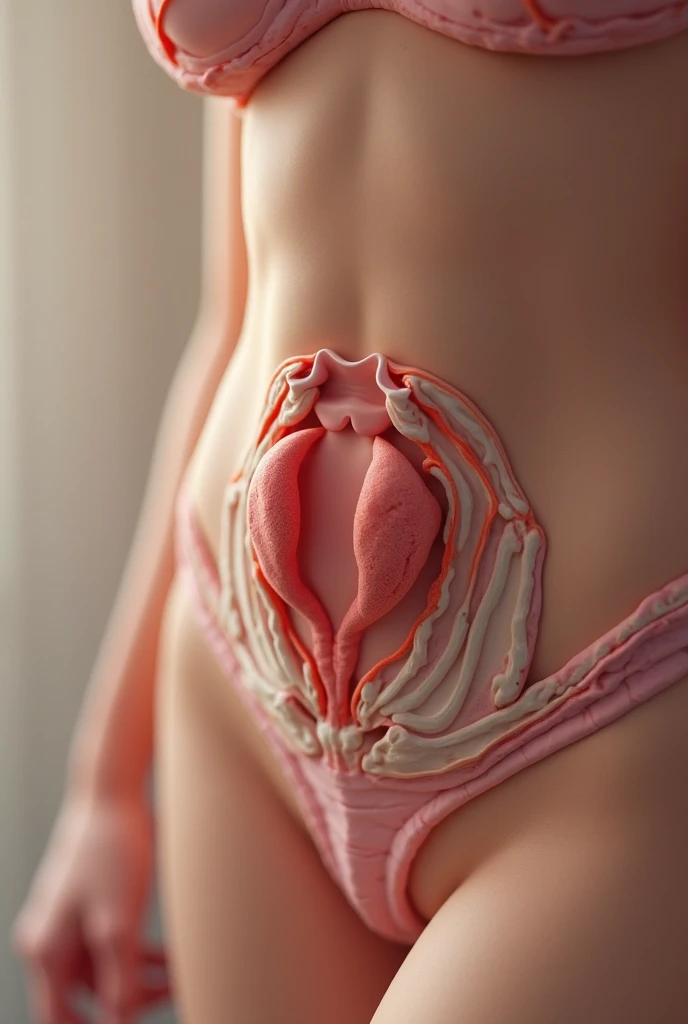 A woman with sperm coming out of her pussy 