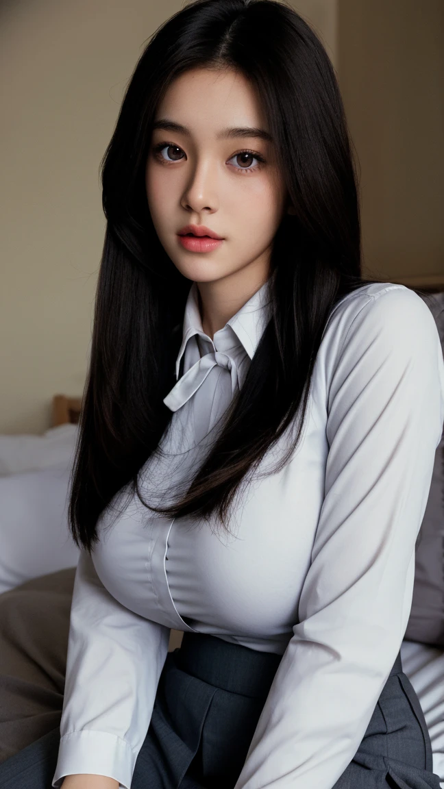 (Masterpiece, BestQuality:1.3), (ultra detailed:1.2), (hyperrealistic:1.3), (RAW photo:1.2),High detail RAW color photo, professional photograph, (Photorealistic:1.4), (realistic:1.4), ,professional lighting, (japanese), beautiful face, (realistic face), cute woman, (Brown Hair, Big Tits:1.5), (cheerful Smile:1.35), Trending Hair&Trending Hairカラーをランダムに, earrings, necklace, bracelet, sexly, erotic sexly, Random sexy gravure poses, (A woman wearing a suit and tie、He is loosening his tie with his legs spread wide in an office conference room.。: 1.3)