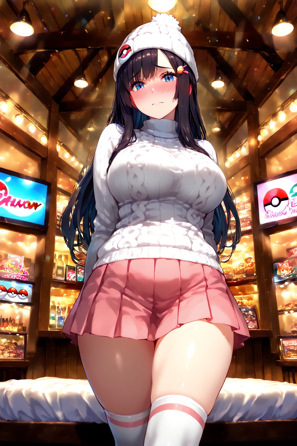 Highest quality,masterpiece,actress,nude,Black Hair,Black hair color,Nipples,adult video shop,Autograph session,Pussy