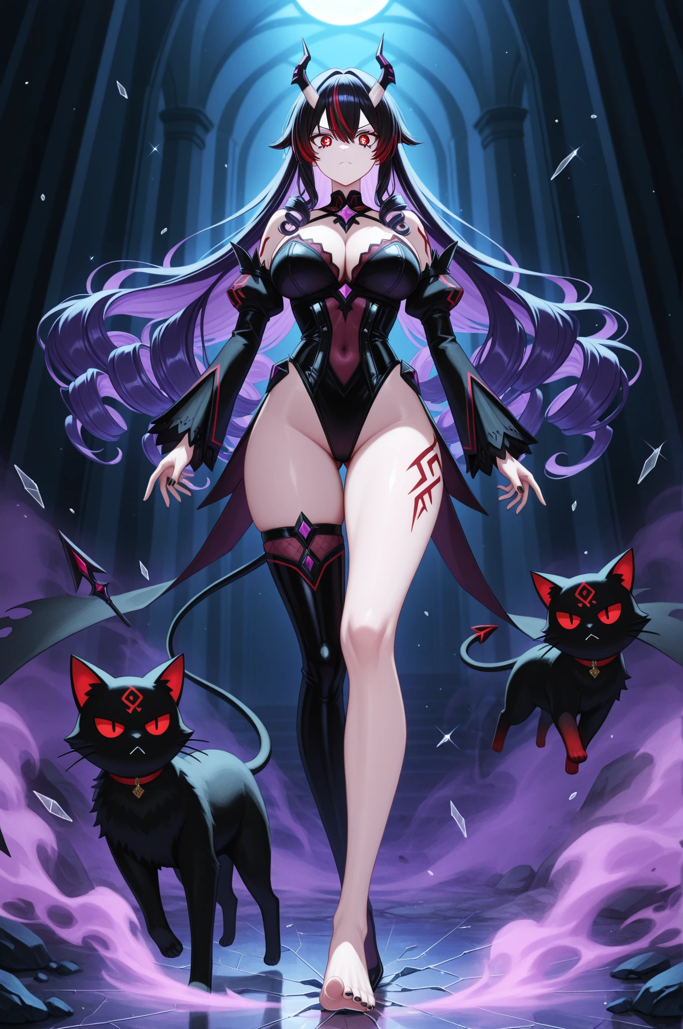 (best quality,highres),lovely witch, Malaysian, 30, tangled hair, busty, big butt, hourglass figure, extensive tattoos, mismatched eye colors, at a Halloween Spa, receiving a relaxation massage from eldritch tentacles, oil painting, ultra-detailed, vibrant colors, fantasy artwork, glowing ambiance, ethereal lighting, mystical atmosphere, dark fantasy aesthetic, hauntingly beautiful scenery, enchanting background, dreamlike setting, vivid and contrasting color palette, shadowy corners, soft and warm lighting, magical touches, alluring and seductive presence, eerie vibes, hypnotic tentacles, mesmerizing movements, surreal composition, witchcraft, mysterious and captivating portrayal, intricate details, brushstrokes capturing the essence, spellbinding atmosphere, magical aura, bewitching beauty, enchantment and relaxation entwined, a place where darkness and relaxation meet, an otherworldly experience, a moment frozen in time, capturing the witch's pleasure and tranquility, a mesmerizing masterpiece.