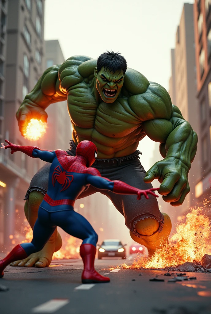 Hulk fighting spiderman dies