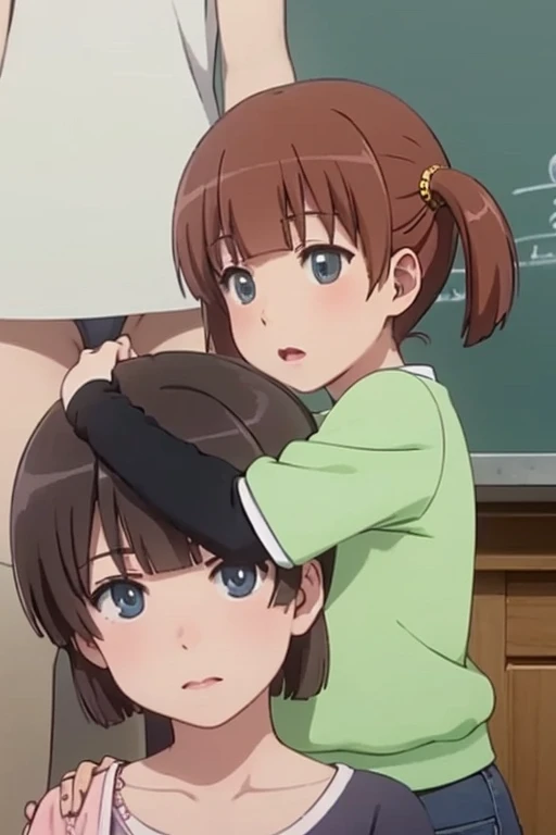 Highest quality、High resolution、Detailed Background、(Beautiful face in every detail:1.4)、Anatomically correct、(Detailed facial expressions)、(fine grain:1.2)、8-year-old beauty、cuteカラーの髪色、Braided Ponytail、Braided bob cut、Braided twin tails、(Flat Chest)、Perfect body line、Thick thighs、Please show me your whole body、 Laughing with your mouth open、My whole body is wet、My hair is wet too、Fun atmosphere、cute仕草、cute