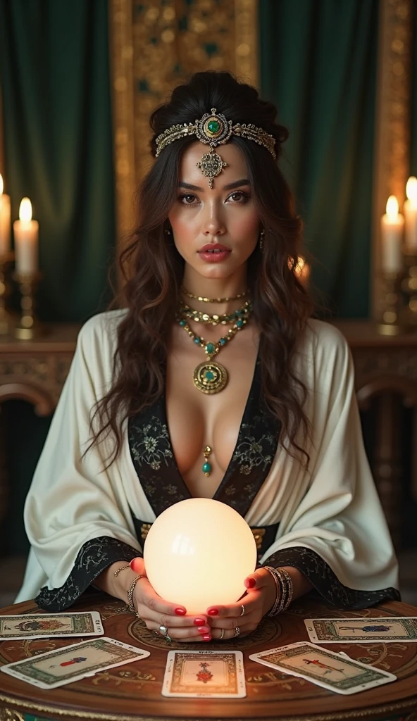 A beautiful girl personifying the Kabbalistic concept of the tarot of the Universe, masterpiece, digital art