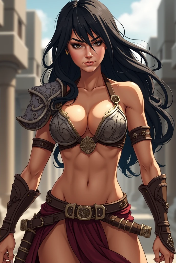 uma pintura de uma mulher sentada em uma cadeira com um machado, uma mulher berserker muito bonita, retrato de uma barbarian woman, north guerreira, retrato de uma barbarian woman, very beautiful barbarian woman, barbarian mulher guerreira, viking feminino, barbarian woman, retrato de uma mulher guerreira, mulher guerreira, north adult guerreira, arte de fantasia de tyler edlin, guerreira