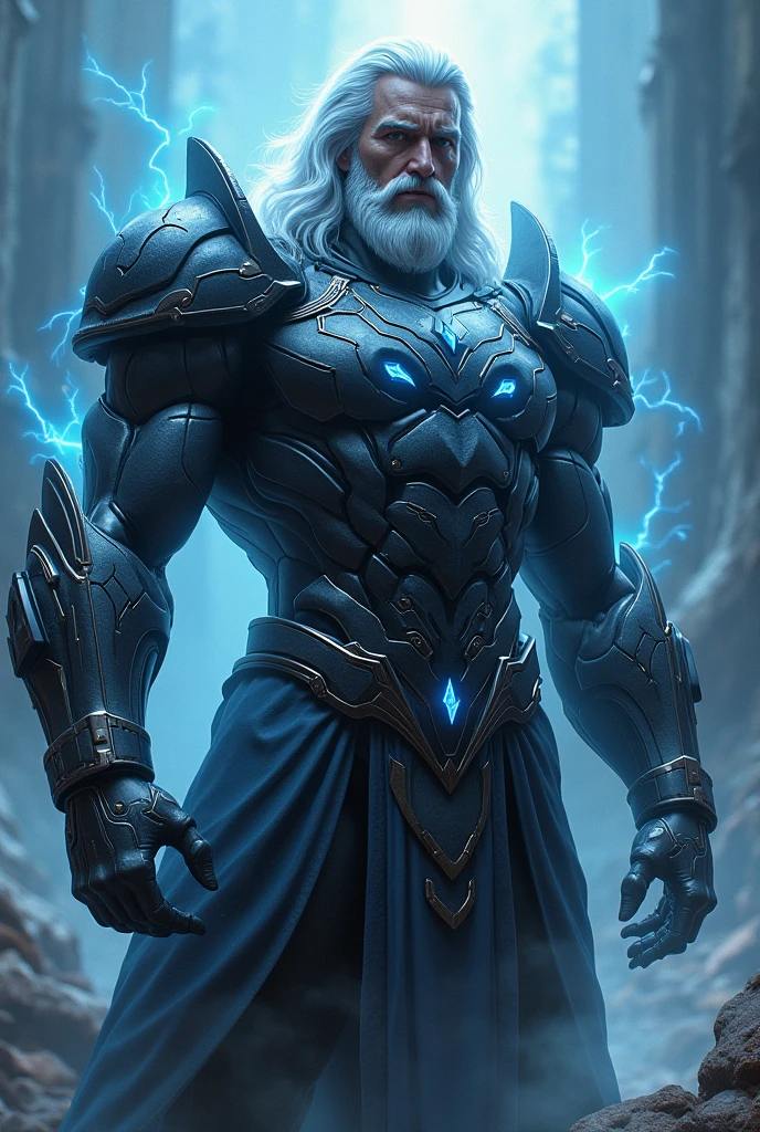 Zeus in diamond armor holding his thunderbolt