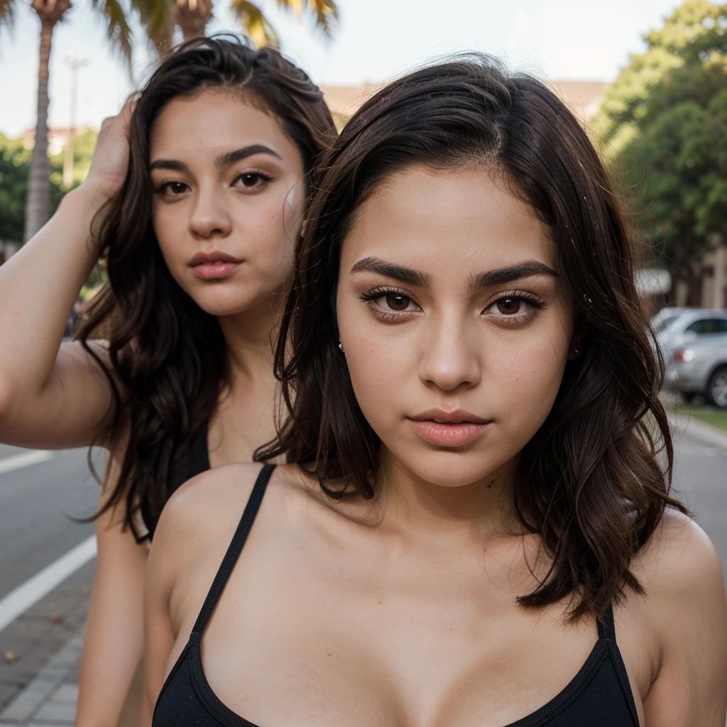 Greek beautisameul young 18 year old GIRL WITH A MODEL APPEARANCE, symmetrical eyes,draw up,jewelry,with long dark hair,IN A RED AND BLACK CHECKED MINI SKIRT,in a short skirt,ABOVE KNEE SKIRT,in Egypt,palm trees,Sunny,Детализация коsameи,same/48 mm ,sosamet light,high quality,8 k