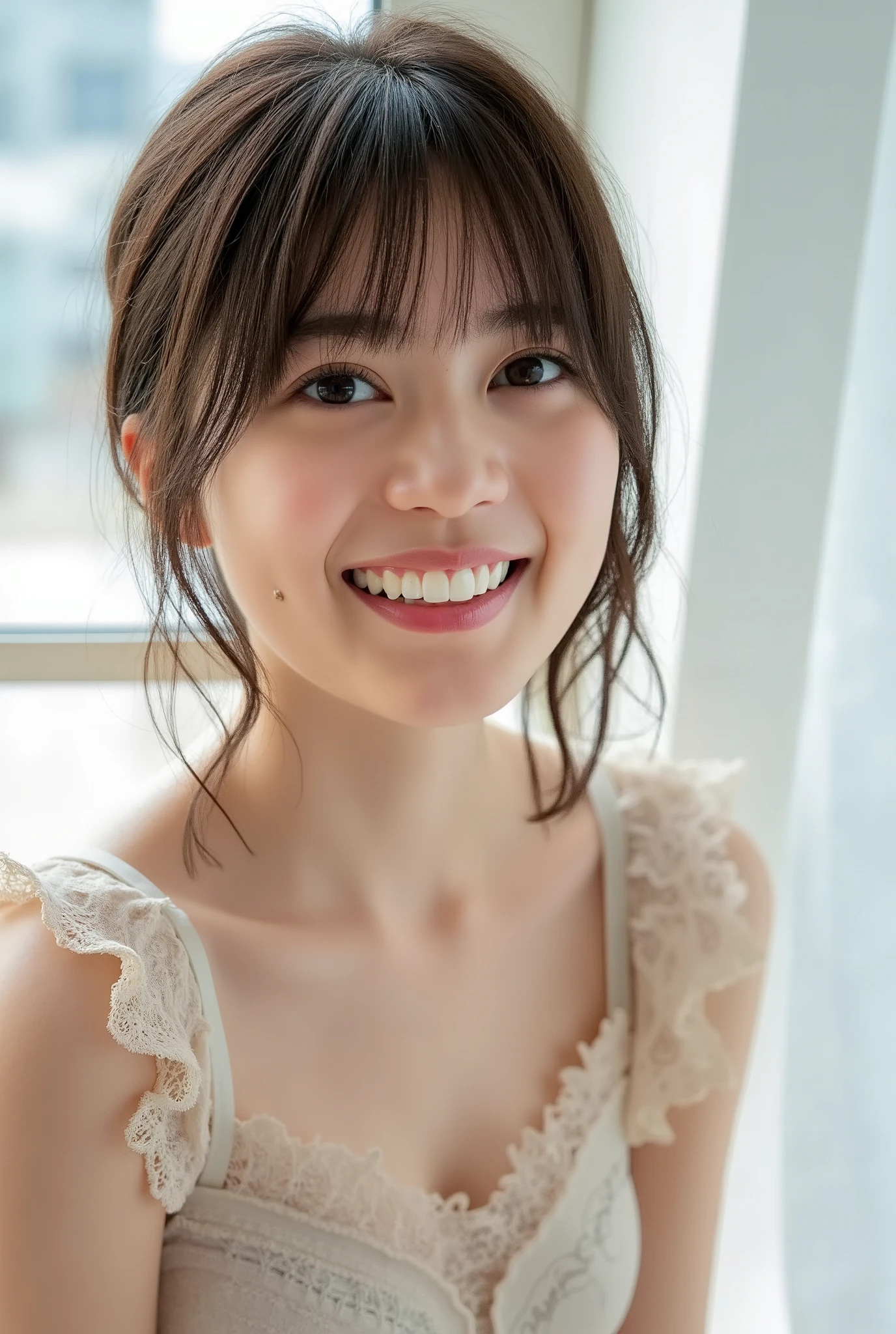 Ikuta Erika, smile, Young and cute Japanese faces , High Definition CG Unity 8k Wallpaper, Ultra High Definition,Highly Detailed, film grain,lens flare glow,top quality ,8k,viewer,((masterpiece)), ((top quality)), (Highly Detailed), ((cute)), ((sexy)), ((Highly Detailed)), (beautiful), ((Bondage))、((choker))。handcuffs、((garter))、garterベルト、(((Pregnant Woman's Stomach )))