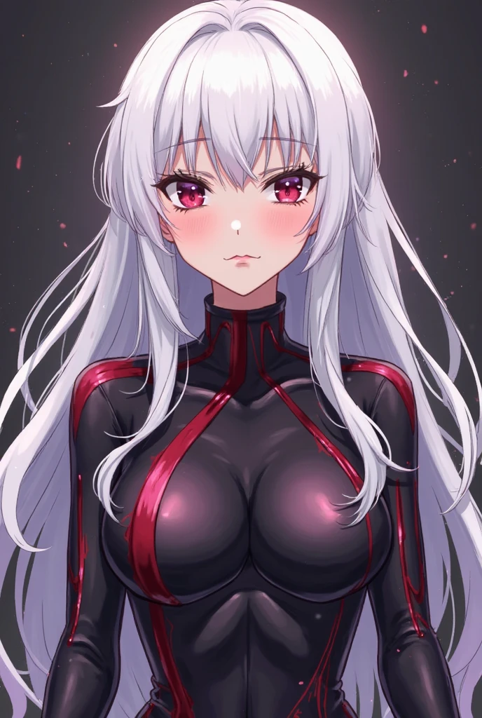 score_9, score_8_up, score_7_up, BREAK, 1girl, solo, big breasts, breasts, "New", deadmanshiro, deadman shiro, albino, hair between eyes, long hair, (red eyes:1.5), white hair, smile, grin, BREAK bodysuit, collar, skin tight, BREAK looking at viewer, BREAK indoors, prison, prison cell, BREAK (masterpiece:1.2), best quality, high resolution, unity 8k wallpaper, (illustration:0.8), (beautiful detailed eyes:1.6), extremely detailed face, perfect lighting, extremely detailed CG, (perfect hands, perfect anatomy), Big bouncy breasts