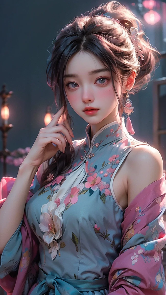 Hyper detailed, High quality, ultra detailed, Masterpiece, Best Quality, Super Detail, Very Delicate and Beautiful, A Woman, mature face, older woman, solo, voluptuous body, Violet hair, Very long hair, solo, 1woman, long hair, solo, silver eyes, Big breasts, cleavage,violet hair that reached her shoulders which was braided, eyes was silver in color as if glowing,two hands, two legs, kneeling, seductive face, perfect body,  spread her legs.