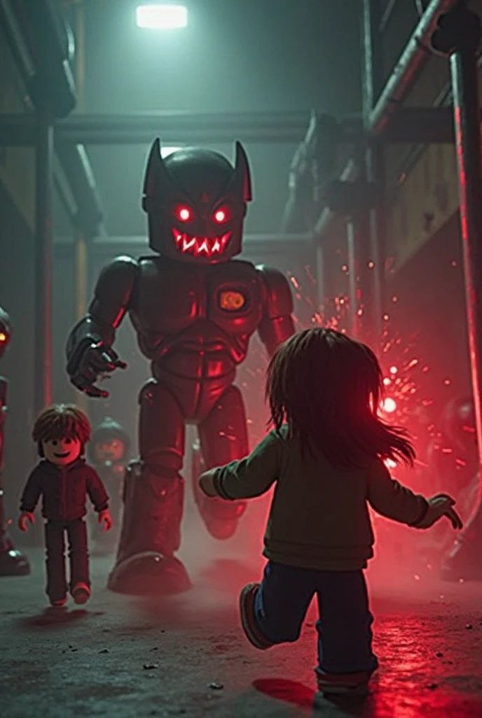 Resident Apocalypse,The male and female protagonists with little girls,run,The background is a monster,Live action,cinematic ligh。 --auto