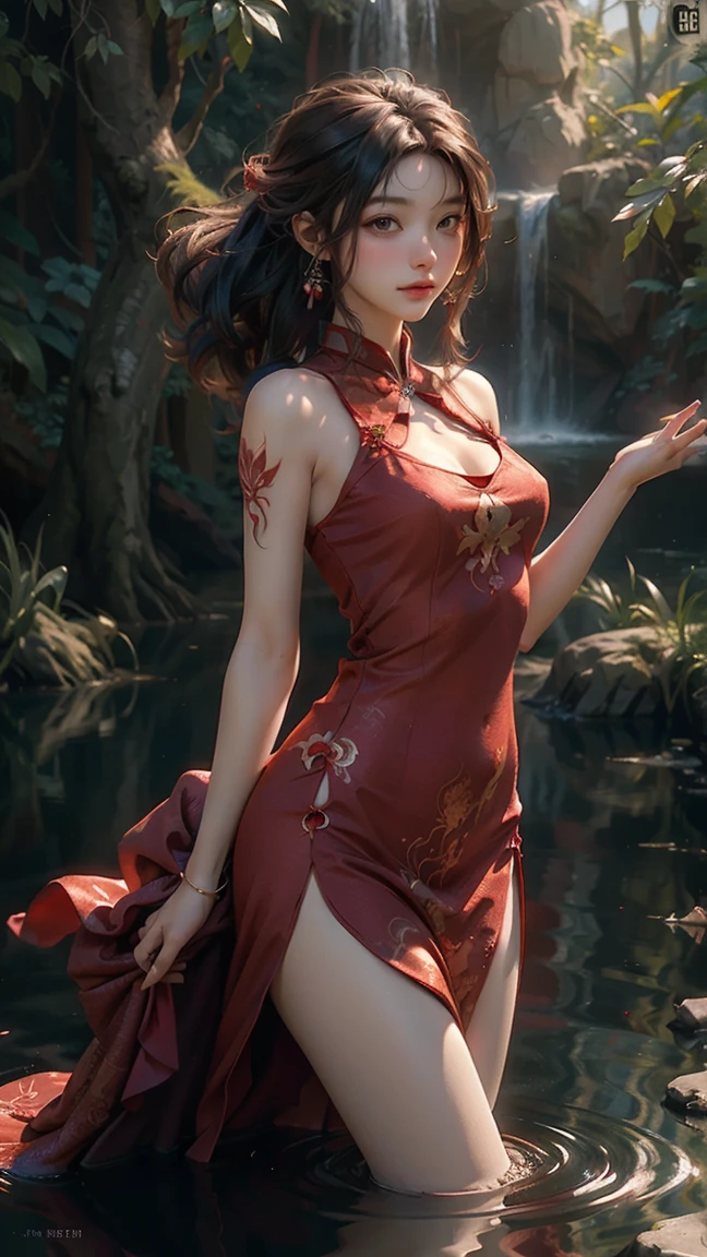 Captura ultrarrealista, altamente detalhado, High resolution 16k close-up of human skin, A textura da pele deve ser natural, Detalhado o suficiente para identificar finamente os poros, Skin should look healthy, Em tom uniforme, Use luz natural e cor, ((Autumn landscape in Japan)), ((Folhas preenchem a tela)), ((Muitas folhas de bordo e ginkgo espalhadas ao vento)), (Besta Divina), Nine-tailed demonic fox, Dynamic Body Type, (Chinese monster), bonito, tinta salpicada, Chinese, 1 garota em, ((corpo todo:1.5)), ((Precise Arms、mil、Finger representation:1.2)), ((2.5d)), cabelo flutuante, Olhos lindos, Olhos delicados, Silhueta delicada, arte de fantasia, (Humph de brocado antigo preto e vermelho), FOV, (mesa), tiro frontal, retrato lateral, (Cinematic Poster), Afiado, Respingo, nuvem, flower petals, Vazio, Skyporn, (Backlit sunset sky), (Dancing poses), dynamic poses, (Lente grande angular), vista, (elevador de vento:1.5)