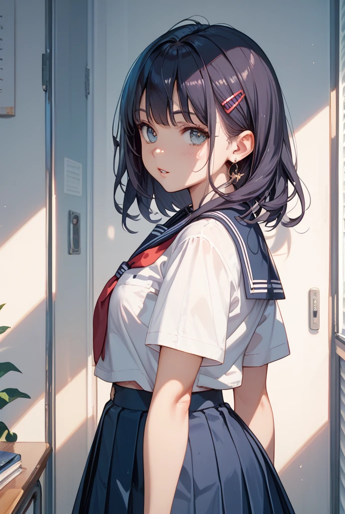 (Photorealistic:1.5), (masterpiece、Highly detailed 8K CG、Sharp lines:1.2)、hi-school girl、A dark-haired、White panties、thighs thighs thighs thighs、Beautiful anime schoolgirl、Smooth Anime CG Art、Beautiful anime schoolgirl、Beautiful anime girl, 19-year-old beautiful girl, Detailed skin, gleaming skin、short-hair、Beautiful black hair、blue Eye、(many streaming sweat:1.6), smile, (flat chest:1.7), (Muscular thighs:1.6), (gaunt:1.6), (student clothes:1.2), (a sailor suit:1.4), (Dark blue pleated skirt:1.4), (full body:1.2), wet, solo, (one girl:1.4), (falling flat:1.5), from front , (from below:1.3), Inside the classroom, blush, (anguish:1.3), spread legs, (open mouth:1.2), (Clear drool overflows her mouth and drips from her chin:1.5), (Crossing her eyes:2.0), (upturned eyes:1.8),(closed eyes:1.2), (She's properly clothed:1.6), tears