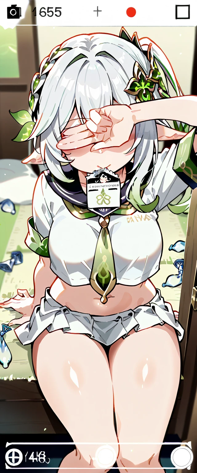 masterpiece, highest quality, Soft lighting, Looking at the audience, alone, smile, whole body,,(Browsing Caution),(Spread your legs,She spreads her organs to show her uterus), (??????: 1.5), (??? y body), (Big Tits: 1.2),),((pretty costume:1.5)),(pussy angle),(pussy focus,pussy focus),((low length:1.5)),(((Young Girl:1.5))),(7 years old),((Double Peace)),(((Chibi:1.4)),((Cute clothes:1.5)),((( squatting,open legs)),Nahida Genshin Impact | Character Lora 1283