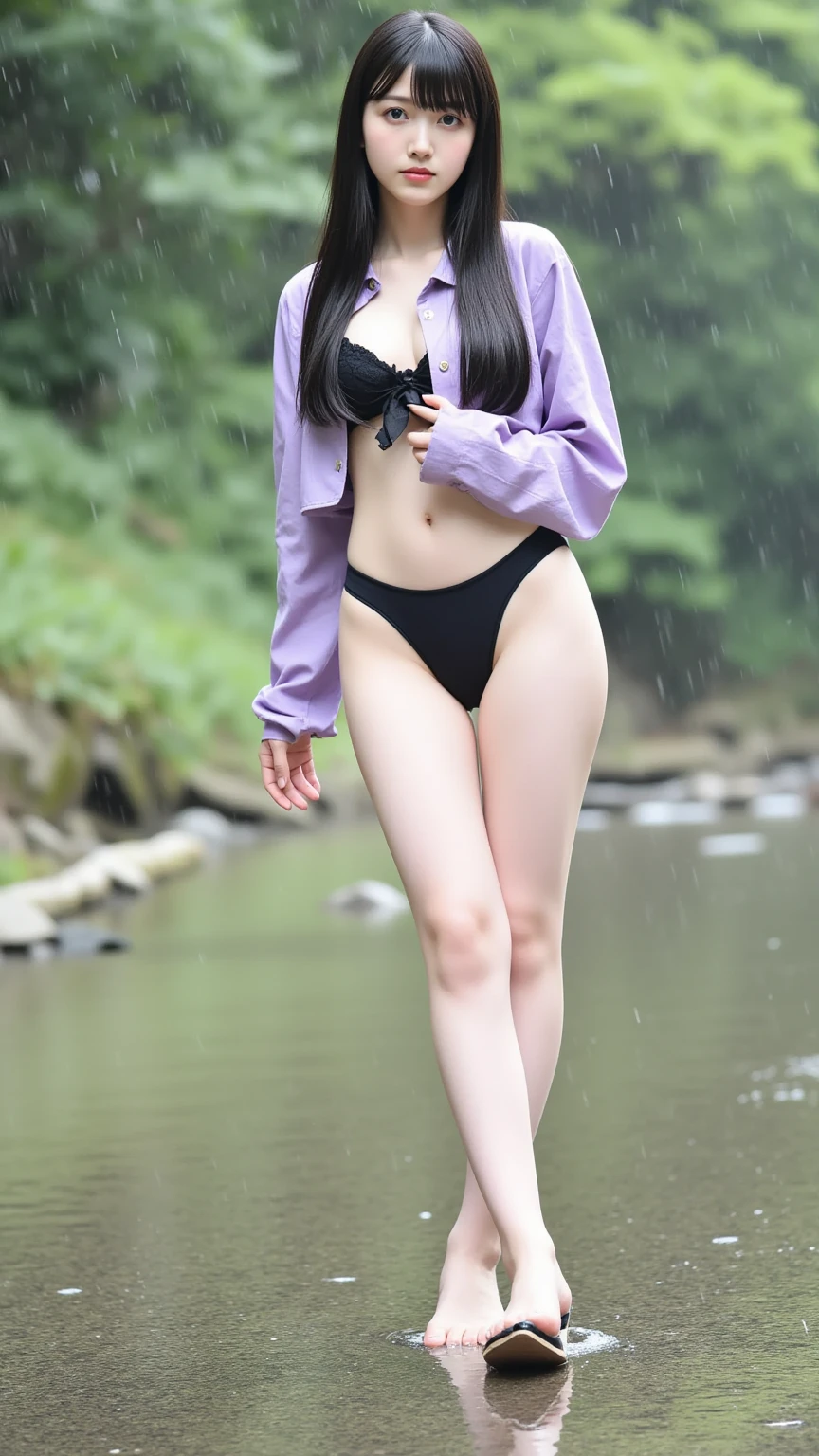 8(k RAW photo, A young naked girl, ideal body, medium breast), with naked students, pink gaming headphone, yellow hair, school sport field, unbuttoning long sleeve white shirt, black tie, lifting black skirt, showing pussy, nipples, school backpack, in heavy rain, really wet,flowing wind, water splash, exhausting, winning competition expression, hands up, thumbs up