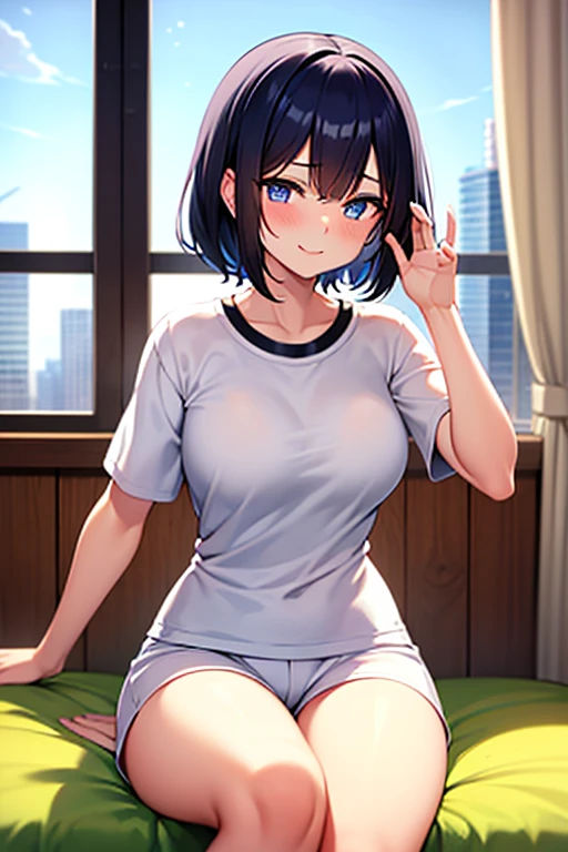 Shaggy Hair、work、Looks very painful、Small face、、Very embarrassed look、Big Breasts、Very impatient、Trembling、Sweating、Are pregnant、disease、abdomen、abdomen、Wearing a tight-fitting hoodie、Show only your belly、Lots of girls、Last month of pregnancy、１One navel、Sitting on the sofa、破裂しそうなabdomen、((巨大なabdomen))