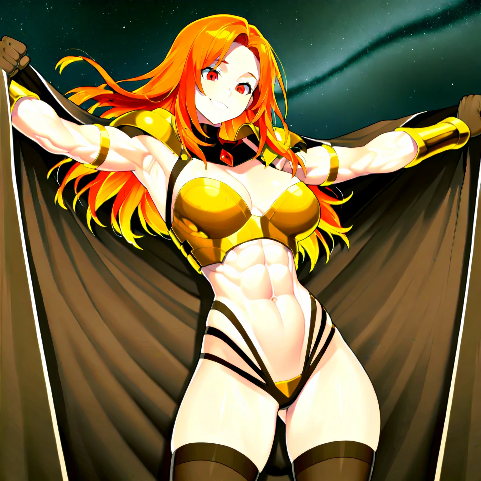 a cartoon of a woman with big breasts and large breasts, giantess art, giantess, macro giantess, hot fire giantess, giantess shot, extremely detailed giantess shot, highly detailed giantess shot, full body portrait of jean grey, posing in rock superhero pose, por Evan Charlton, powerful pose, perspective from below
