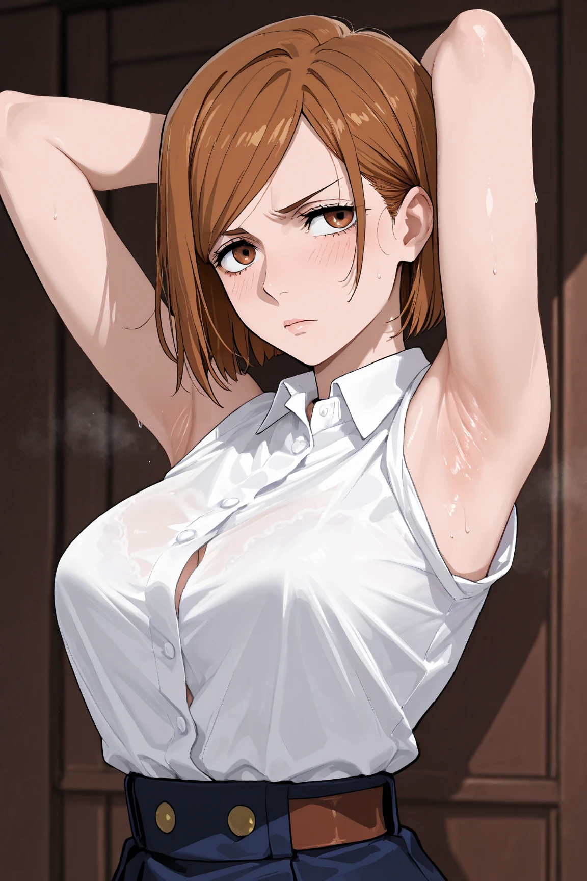 Browsing Caution,nude,(Highest quality, masterpiece: 1.1), (Genuine: 1.4), break (((FF7))) (((Yuki Mori))),((Yuki Mori:1.2)), break Ultra-detailed face, fine grain,((Light brown hair, Big Breasts: 1.2)),(Outdoor),(Expose),(Last),((Forest Snow Walk)),(((Obscene marks on chest))),(((Wearing a red collar))),(((Pulling on collar and lead))),((Pointed nipples)),Torn Shirt:1.2, break (Very good) (No pants) ,((Swollen areola)), (Shiny oily skin: 1.4), Around 20 years old, break, ((stringy viscous liquid)), Sensual, ((Love Juice:1.2)), (facial:1.0), (Semen on chest:1.0),(Semen on clothes:1.4),The Faceless Man,blush,Embarrassed expression,((On all fours)),((Raise your right leg high)),((Pee on a telephone pole)),(Dog marking behavior),(Drooling),Estrus:1.3,Trance:1.5,desire:1.3