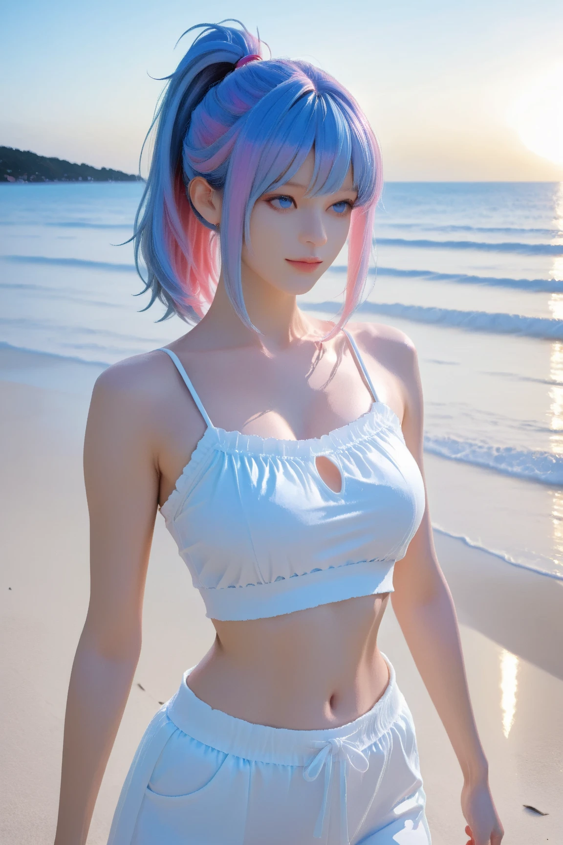 picking up on lap,mini white skirt swinging up, 40k, photography, masterpiece, best quality, sea background, sfw, (1girl blue eyes light purple hair), big ass full breasts until waiting wearing, (mini sexy swinging skirt round: 1.3), (white plunging open shirt: 1.3),old man leaning against the back picking her up,varied poses.