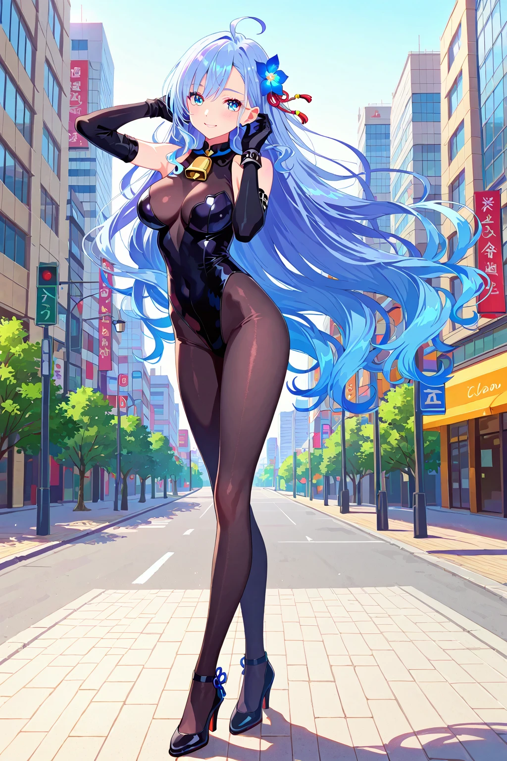 A colossal giantess succubus walks into a tiny city, breaking the floor and everything with her heels, she looks down and mocks you as you see him from below her tiny tits, full bodysuit  and long legs covered all in transparent pantyhose, look down, evil, better quality, close, photo under her, destruction, death tinys, tiny people, tiny humans, blood, death people, crushed, hentai, fetish, sexy, hot