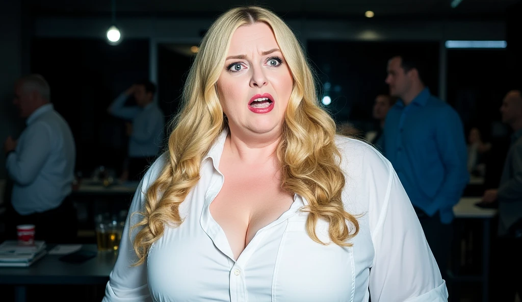 blond woman in white shirt and jeans walking down a hallway, alluring plus sized model, hyperrealistic full figure, plus size woman, realistic movie still, beautiful curvy female, blonde woman, curvy model, beautiful thick female, beautiful blonde girl, photorealistic movie still, young blonde woman, beautiful blonde woman, blonde women, appearing in a shopping mall, blonde and attractive features