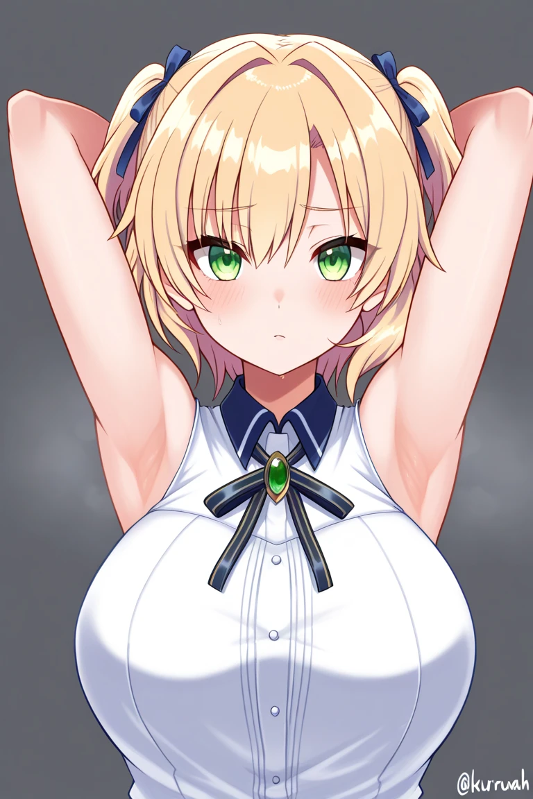 (masterpiece:1.2), (highest quality:1.2), perfect eyes, perfect face, perfect lighting, desert, (((((nude))))), nsfw,　, 1 boy,1 girl, blonde, yellow-green eyes, one eye closed, (((wavy hair))), bun_head, medium hair, cute eyes　looking at the viewer,((From above)), (fang), sweat, open mouth, ((((disdain)))), ((abs)), ((big breasts)), Sweat, ((((Punching)))), (((cum on pussy)))