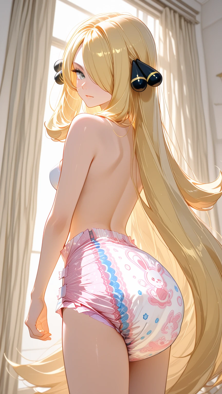One Woman、locker room、Changing clothes、Reach for the hook of your bra、beautiful girl、Orange Bra、Orange Panties、Removing the hooks of the bra、Age 25、Long Hair, Highest quality, Thighs、Butt、ponytail、 Blonde、The curtains are closed