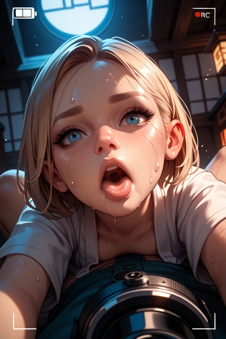 girl,Face close-up,Eating a brown dildo,deep throat,Ecstatic expression,Drooling,Her head is being held down by a man,Mouthful,deep throating,Eat deliciously,Licking a dildo,