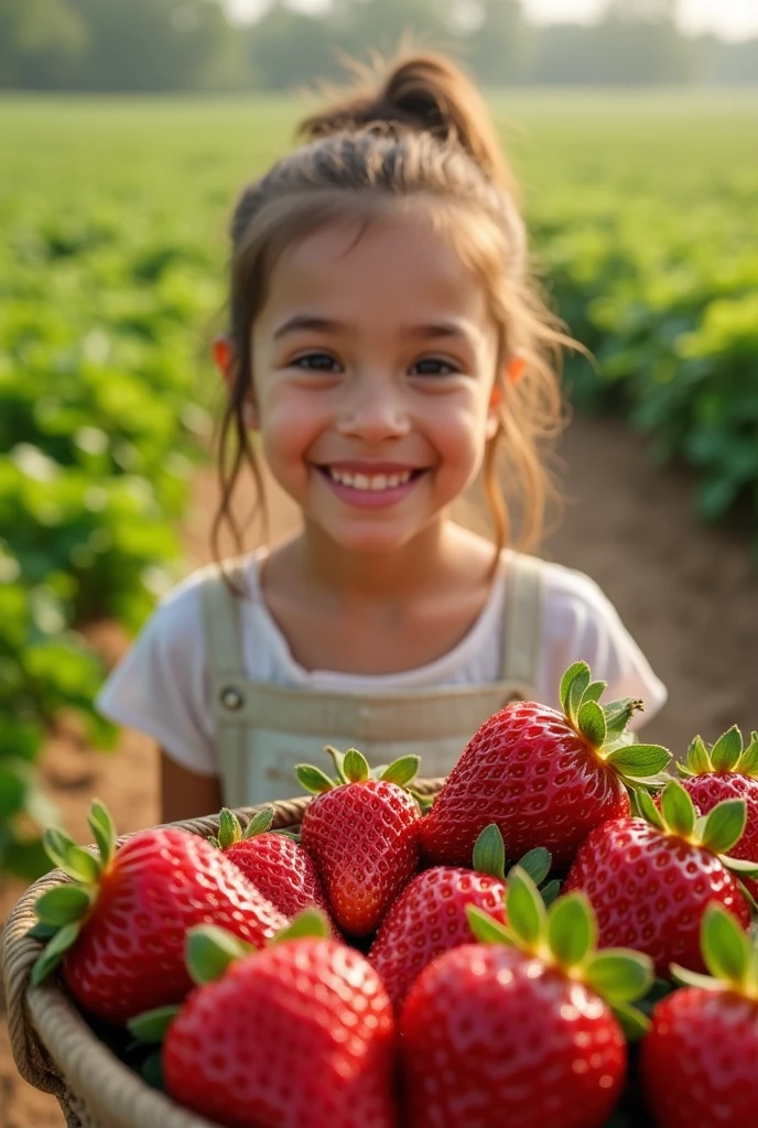 na frente de uma luz azul, BEAUTIFUL RUSSIAN GIRL CHILD BLONDE HAIR bun, olhos brilhantes, olhos perfeitos, 10 anos. on an agricultural farm surface, with animals and apples and oranges. MELANCIA, melon, Peras, Uvas.