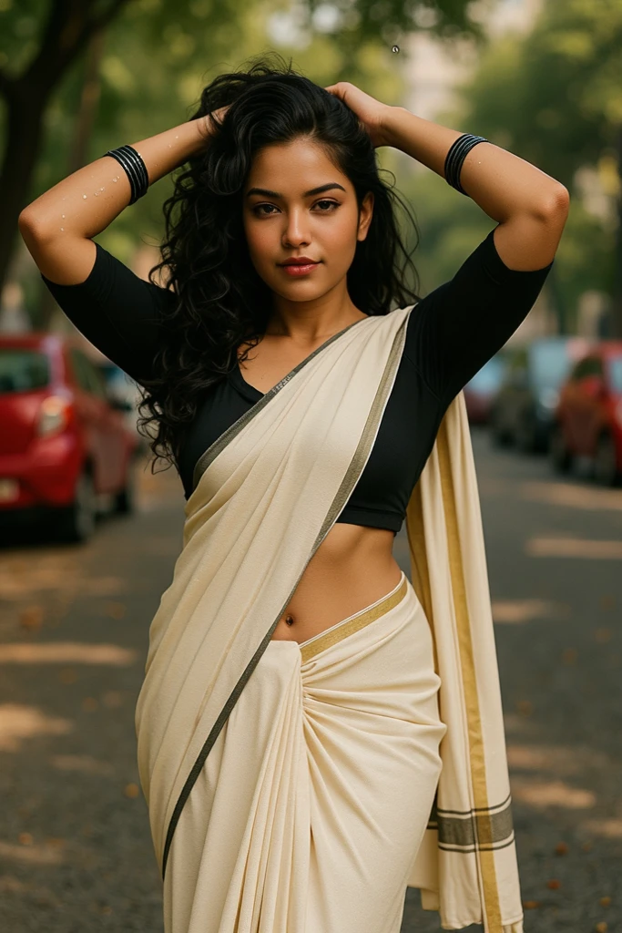 indian beautiful woman at an indian famous place