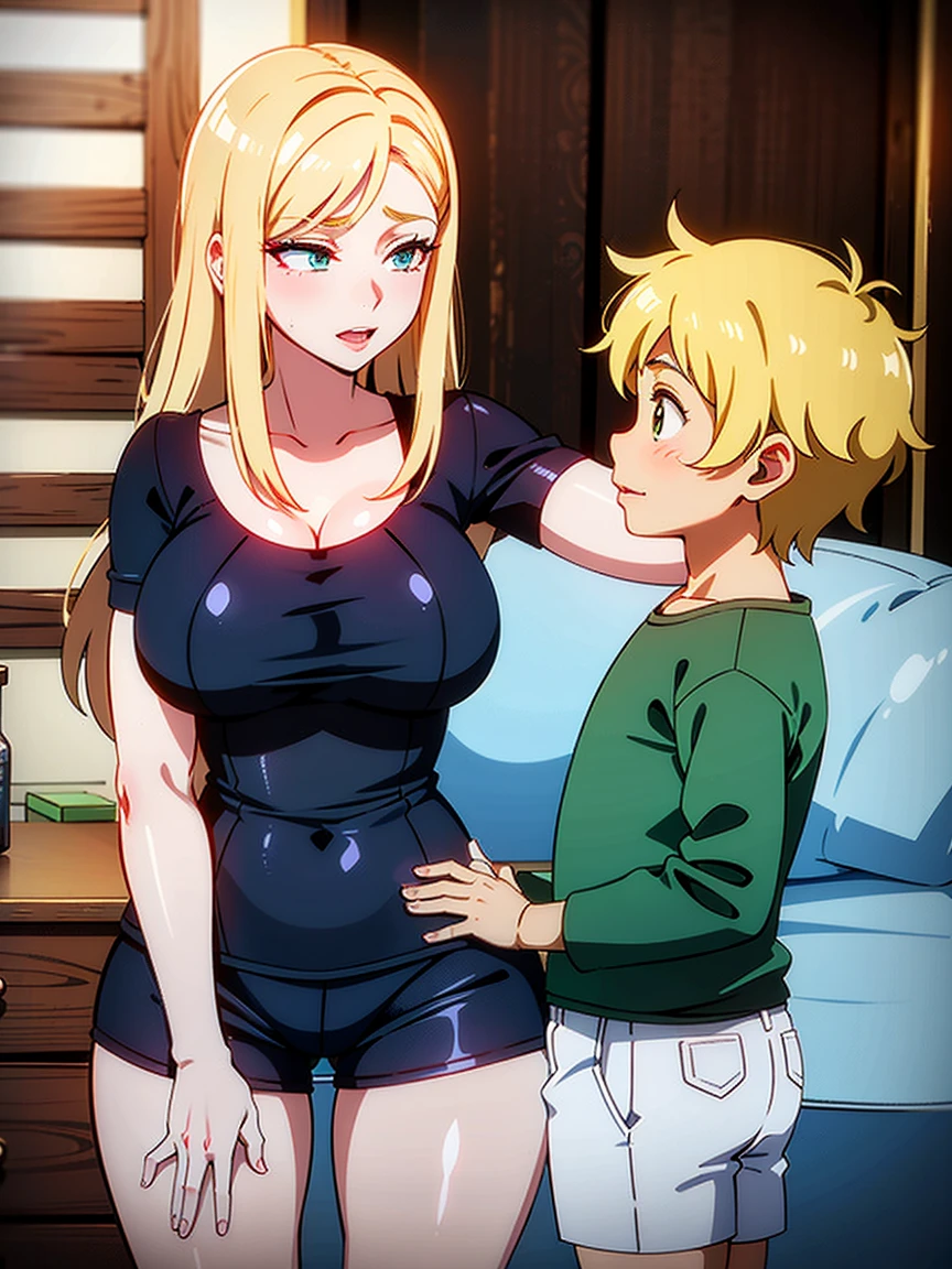(Private 4K)、(High resolution:1.2)、(High freshness:1.2)、、(Whole Body Ezbian:1.2)、(Mother and cute son:1.8)+++,,((Woman with exaggerated big physique))、(Huge muscles:1.4)