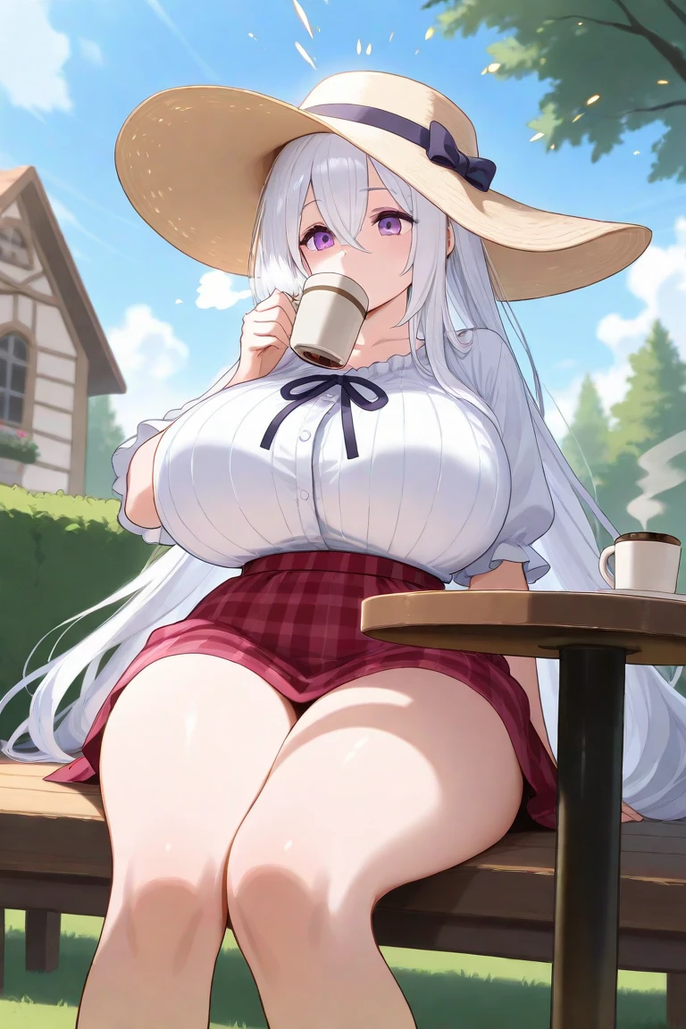plump echidna \(re:zero\),
nude, smiling, blushing, detailed eyes
<lora:echidna2:1> <lora:echidna2-000009:1> with  large breasts, very large pussy,  smell, sweat,
(natural pubic hair, hairy pussy, peeing, piss, urine, watersports:1.1)
at a Victorian garden with (tea:1.2), holding cup,
super wide lens
light from the side
masterpiece, hyperdetailed, 8k, 4k, highres, detailed background
<lora:Style-AddMoreDetails--0.75:0.67>