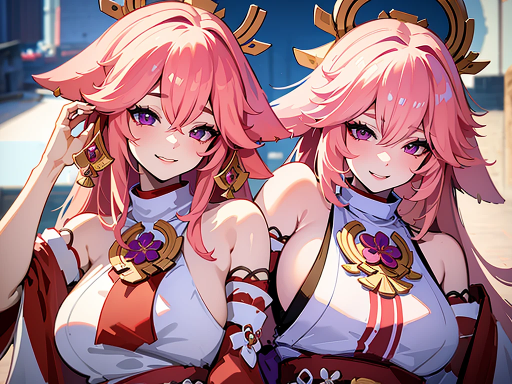 masterpaintings, Best quality, (Detailed eyes and skin), ((Realistic)), jixiaoman, 1girl huge large breasts, Pink-haired girl_Hair, Flush spectroscopy_clothes, Black_clothes, Blue_Eyes, Blue_Sky, blury, blury_Background, blury_foreground, (Modern_City:1.5), mediating_breasts, Exercise_blury,The photograph_\（curly\），Short Hair Hair，skyward，独奏，Upper body body，Pregnant belly，Beth，Showing the belly，youthfulenergy，18-year-old girl，lovly，Two-dimensional painting style，pregnant women with，Heteropupil，Pink Long Hair，Witch costume