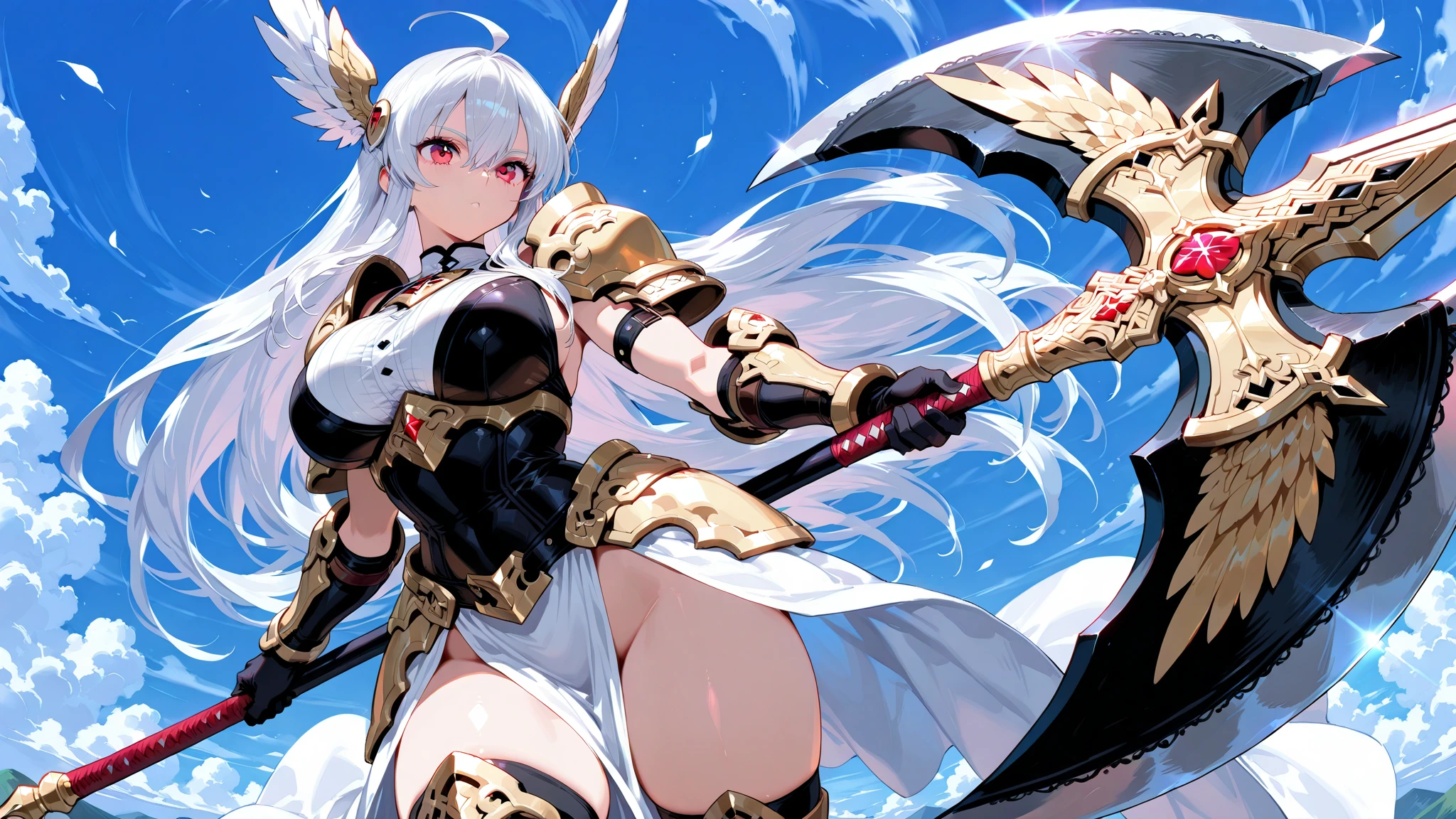 Beauty、Riding on the back of a silver dragon、Sky、blue sky