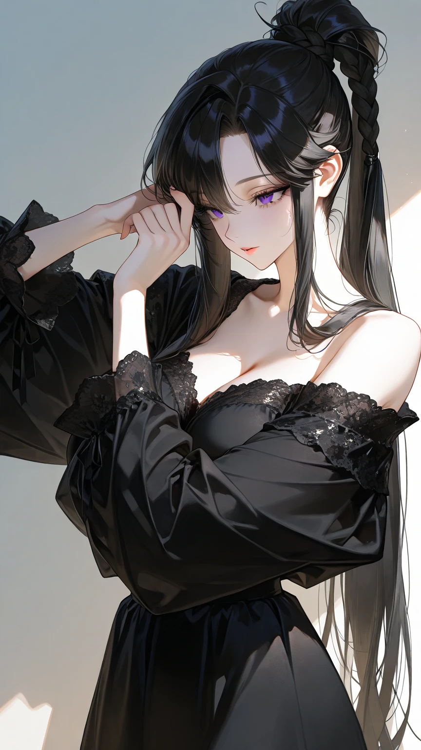(random porn pose),(Highest image quality,(8k),ultra-realistic,best quality, high quality, high definition, high quality texture,

(Perfect Hands,Perfect Fingers,Perfect Limbs,Perfect Body,Correct Human Body,Perfect Image Realism,Perfect Anatomy), (Beautiful Elaborate Face,Beautiful Facial Line), (Left to Right Balance) Beautiful Eyes, Actress, 

high detail,beautiful detailed,fine detailed,extremely detailed cg,detailed texture,masterpiece,Sense of presence)

BREAK

(20 years old:1.2), college aged female, Cute smile, tall model figure, slim figure, (Long-sleeved shirt dress:1.2, Elegant lace dress,),  Cute big eyes, droopy eyes, (Glossy smooth hair,  black hair:1.2, long straight black hair:1.5), (protruding nipples), (small breast), Princess-like impression, calm and soft:1.2,

(silver thin simple necklace, necklace with silver charms, simple tiny earrings, silver bracelet), dslr, daytime, university grounds,
